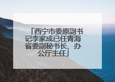 西宁市委原副书记李家成已任青海省委副秘书长、办公厅主任